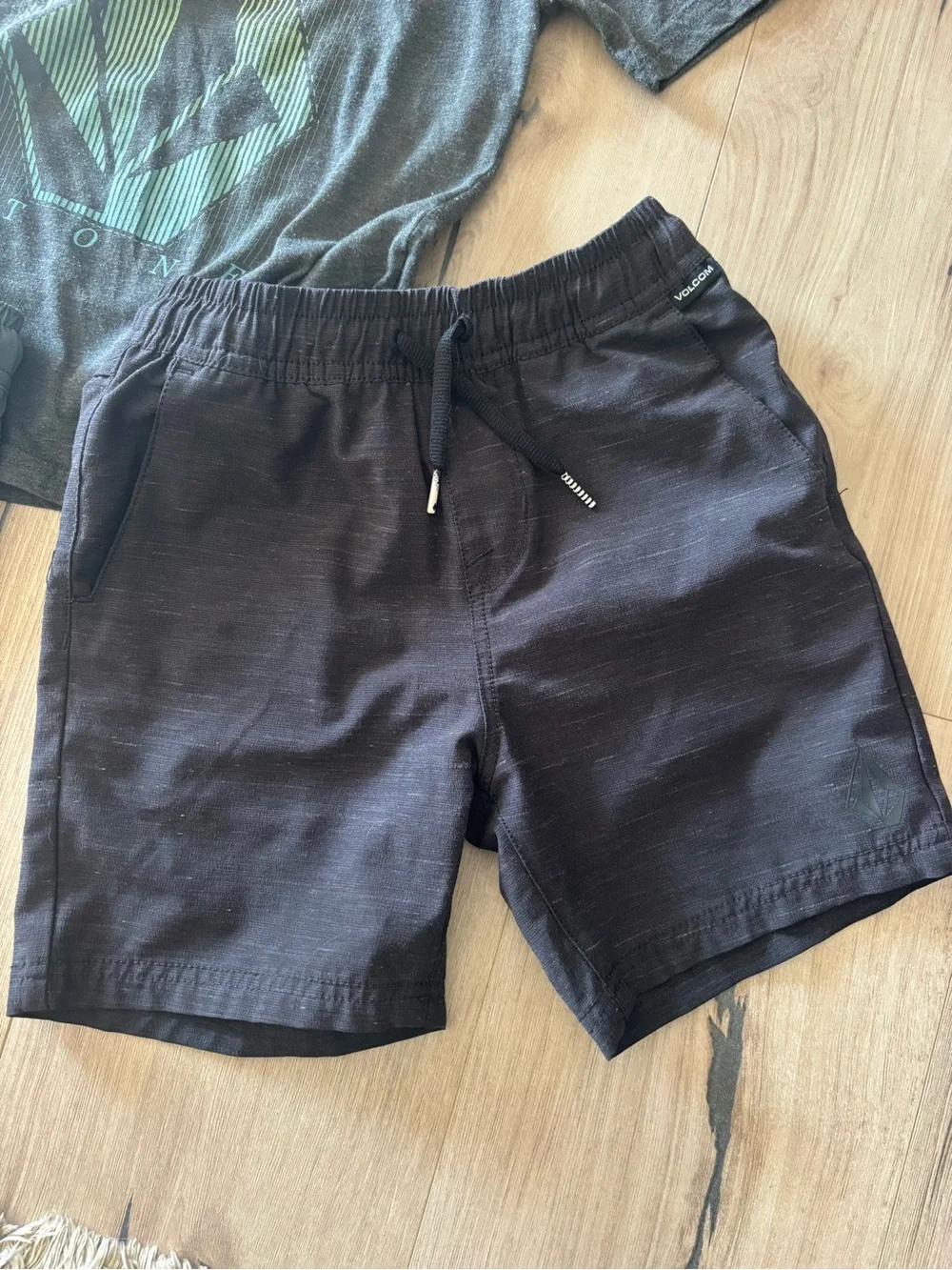 Volcom Boys Hybrid shorts with button down short sleeve.